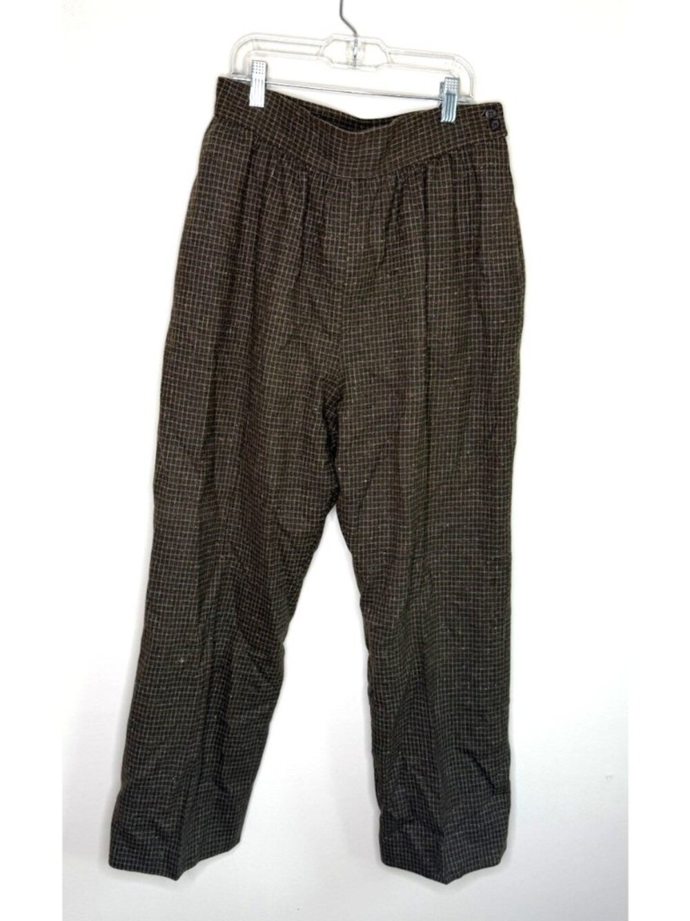 Vintage 80s Pendleton Pants Virgin Wool Plaid Pleated USA Professional